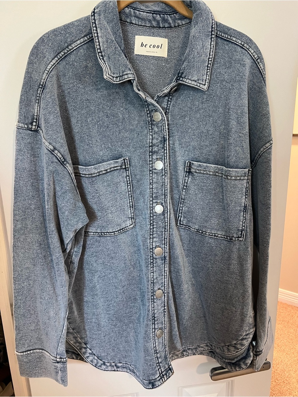 BE COOL  Denim Knit Shacket